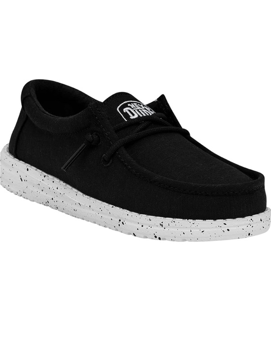 Hey Dude Other - Hey Dude Wally Slub Slip-on Shoes in Black Canvas Speckled Sole Sz. 12